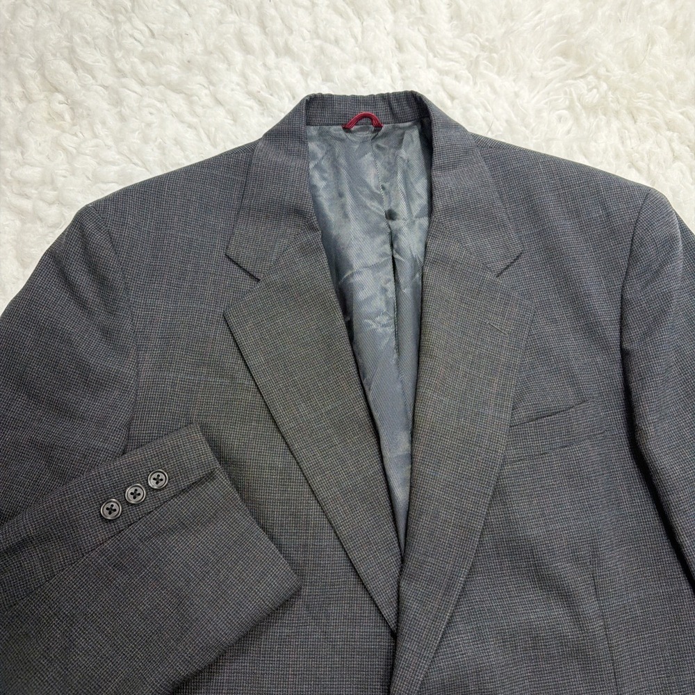 Vintage 80s / 90s CRISTIAN DIOR Sport Coat Blazer Men 42L Gray Checked Wedding